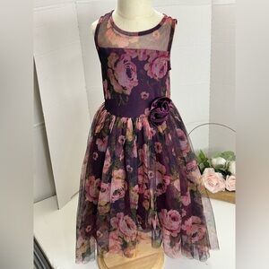 Zunie Floral Kids Dress with Purple and Pink